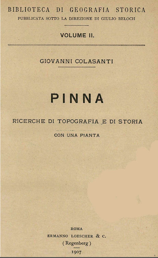 PINNA - Ricerche di topografia e di storia ~ Anno 1907