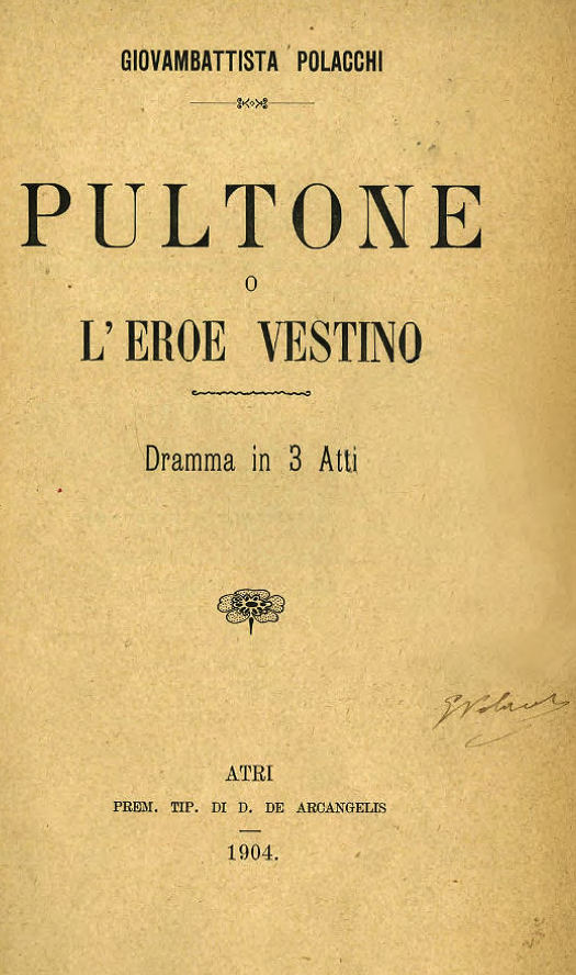 PULTONE o L'EROE VESTINO ~ Anno 1904