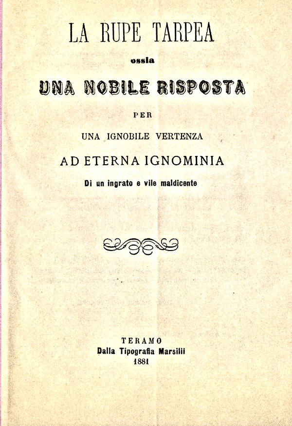 LA RUPE TARPEA - 1881