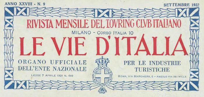 Le vie d'Italia 'Settembre 1922'