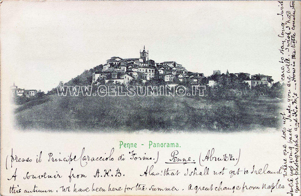 Panorama dal versante Ovest - Cartolina viaggiata anno 1901
