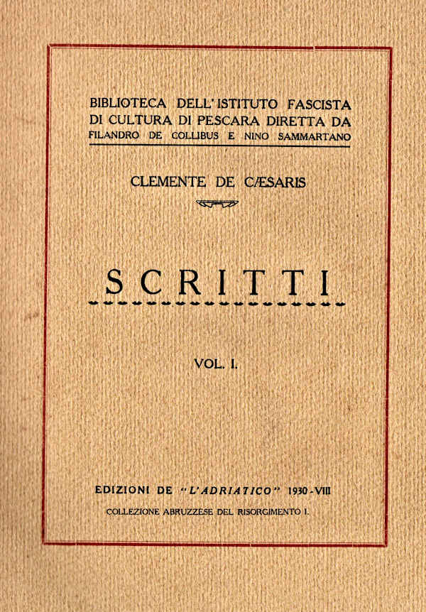 SCRITTI - Clemente De Caesaris - 1855