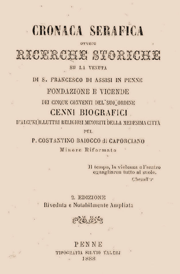Cronaca Serafica ~ Anno 1888