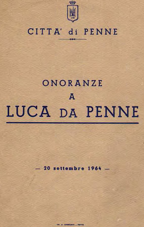 ONORANZE A LUCA DA PENNE ~ Anno 1964