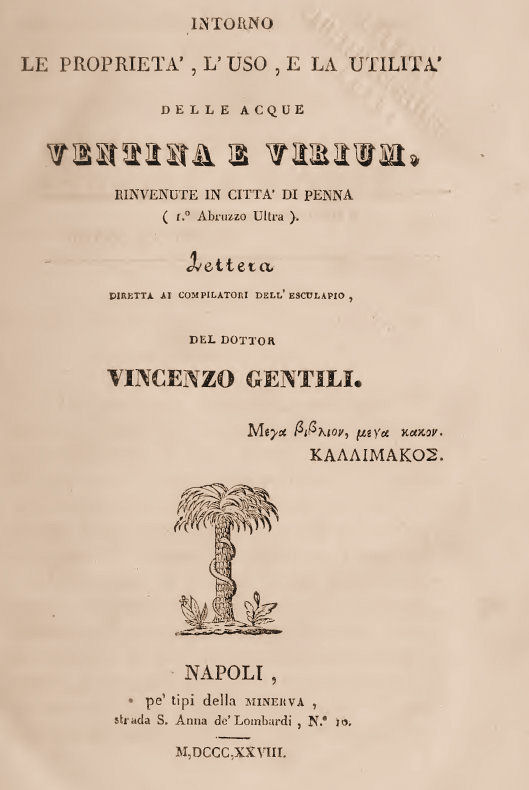 Ventina et virium ~ Anno 1828