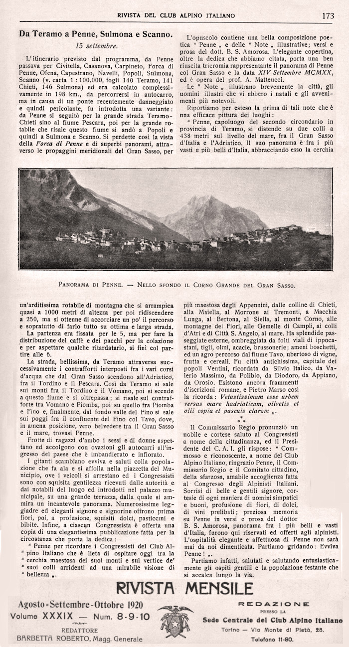La rivista mensile del Club Alpino Italiano -agosto-settembre-ottobre 1920