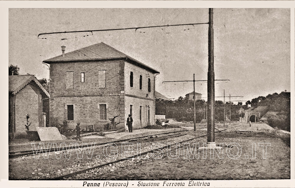 La stazione di Penne in una cartolina viaggiata nel 1935