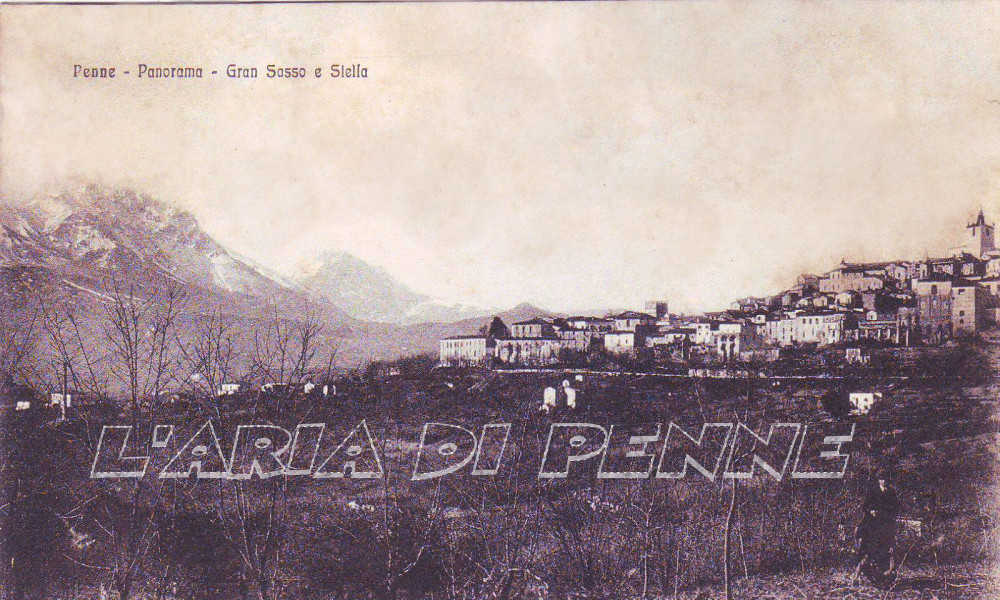 Penne - Panorama. Cartolina viaggiata anni '20