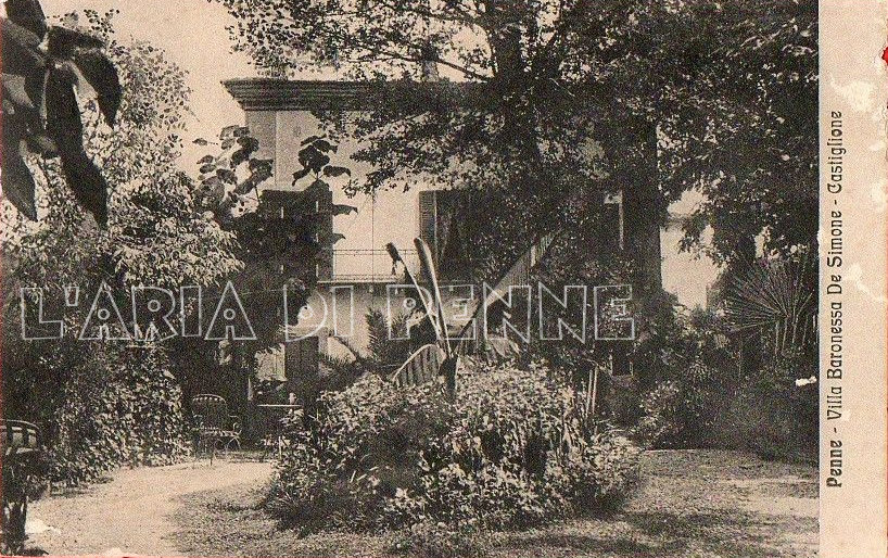 Parco della villa De Simone - Cartolina viaggiata anno 1921