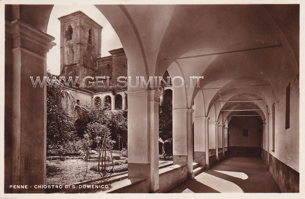 Il chiostro comunale - cartolina viaggiata 1935
