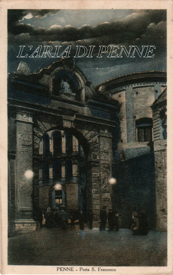 Porta San Francesco di notte - Cartolina viaggiata 1930